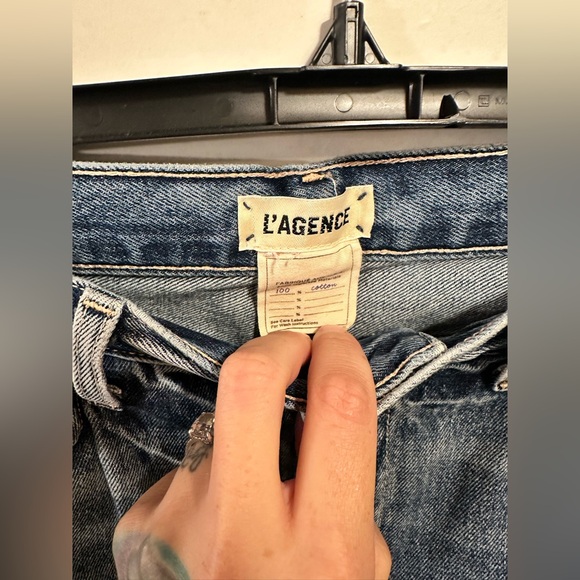 L'AGENCE Adele Distressed Straight-Leg Jeans